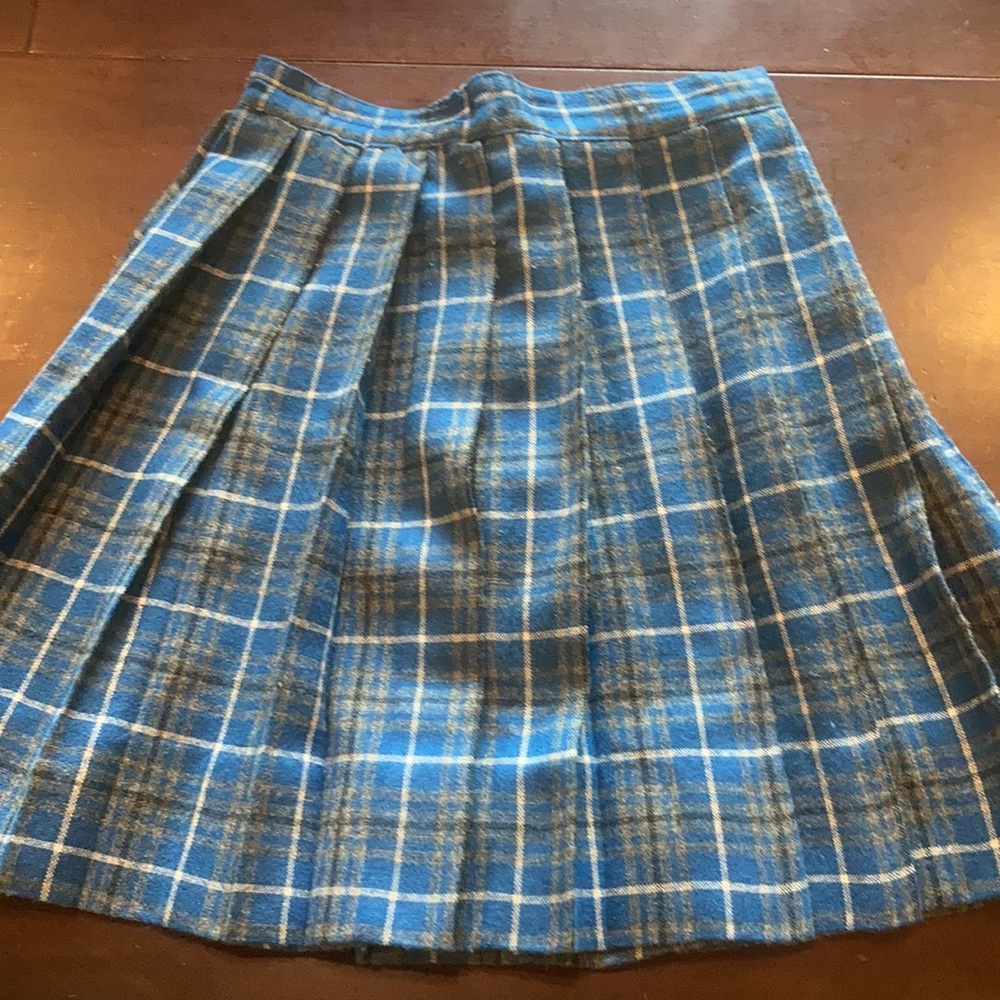 Vintage Girls Pleated plaid skirt - Picture 1 of 9